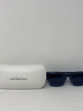 CALVIN KLEIN JEANS Unisex Adult Sunglasses CKJ24609S - Blue with Solid Blue Lens